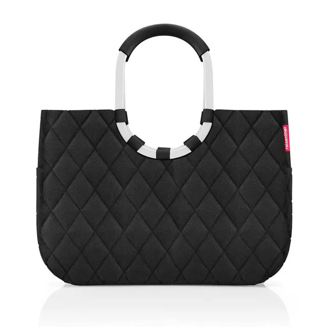 reisenthel-loopshopper-l-rhombus-black-stabile-einkaufstasche-mit-rundgriff-alum image 1