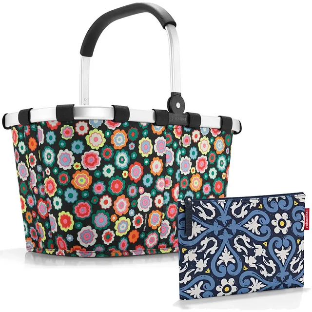 reisenthel-carrybag-einkaufskorb-stabiler-market-korb-mit-design-happy-flowers-i image 1