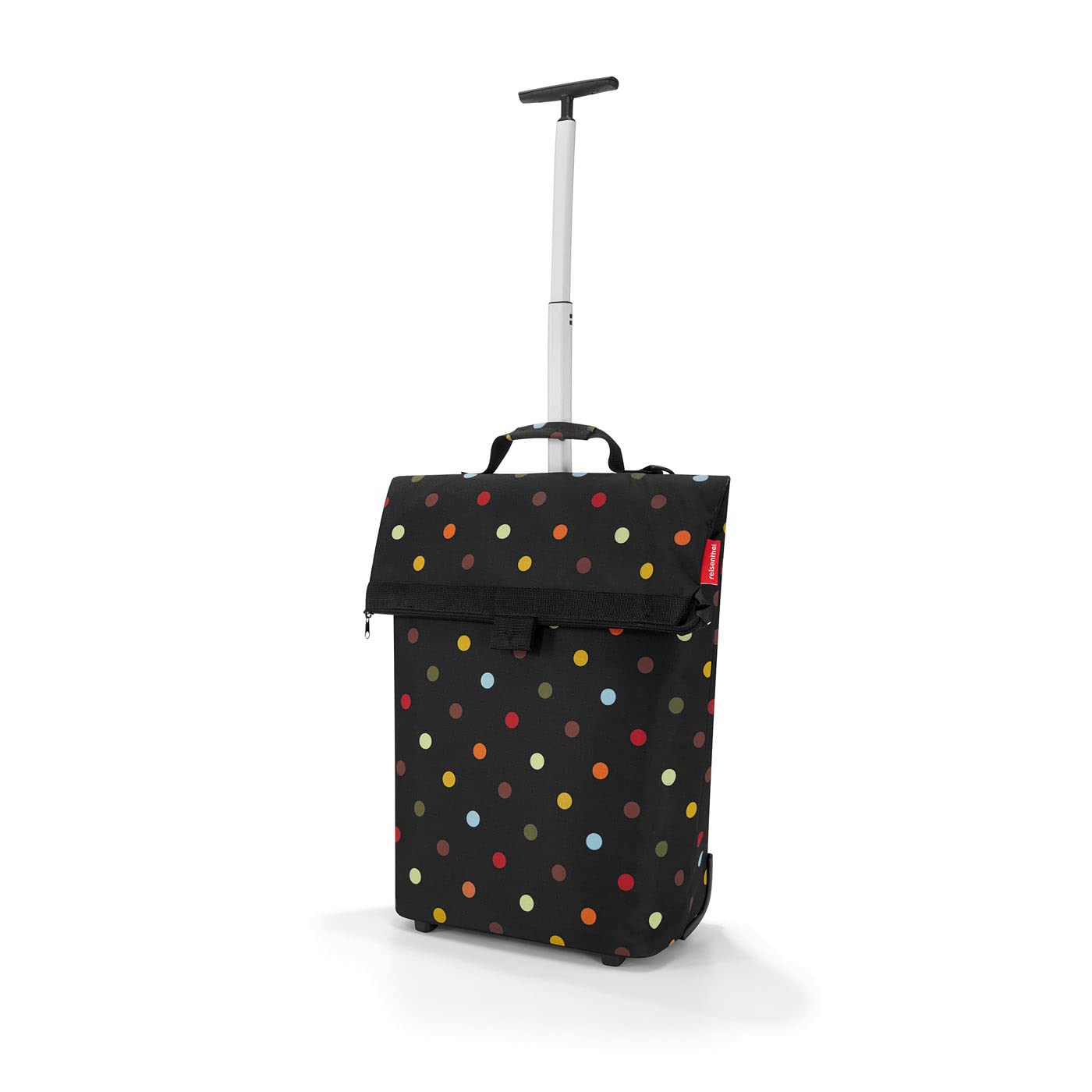 reisenthel-trolley-m-shopping-trolley-43-liter-in-dots-mit-silbernem-rahmen-roll image 1