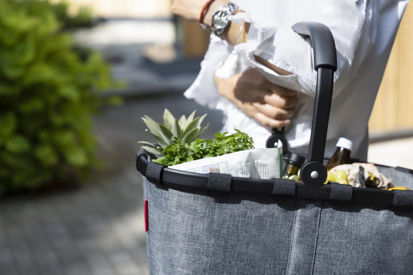 reisenthel-carrybag-twist-silver-einkaufskorb-mit-aluminiumrahmen-innentasche-mi image 8