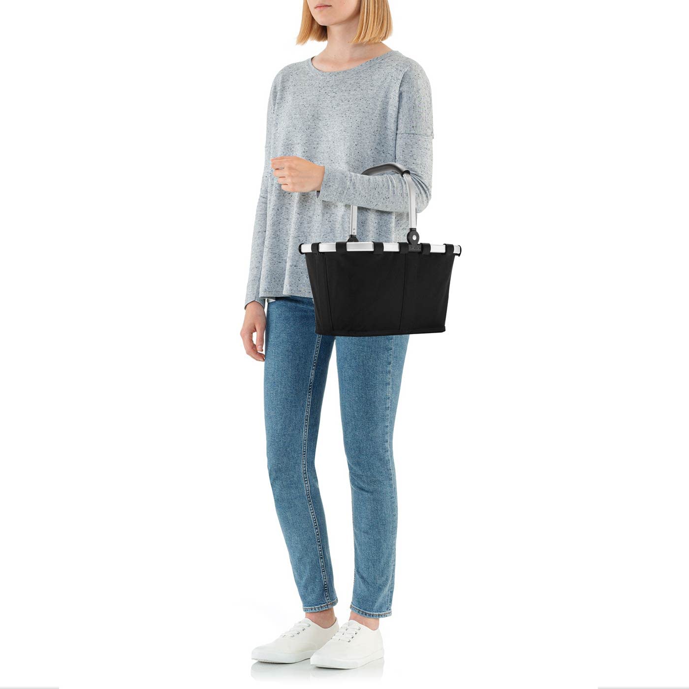 reisenthel-carrybag-xs-black-kleiner-einkaufskorb-mit-aluminiumrahmen-standf-en- image 6