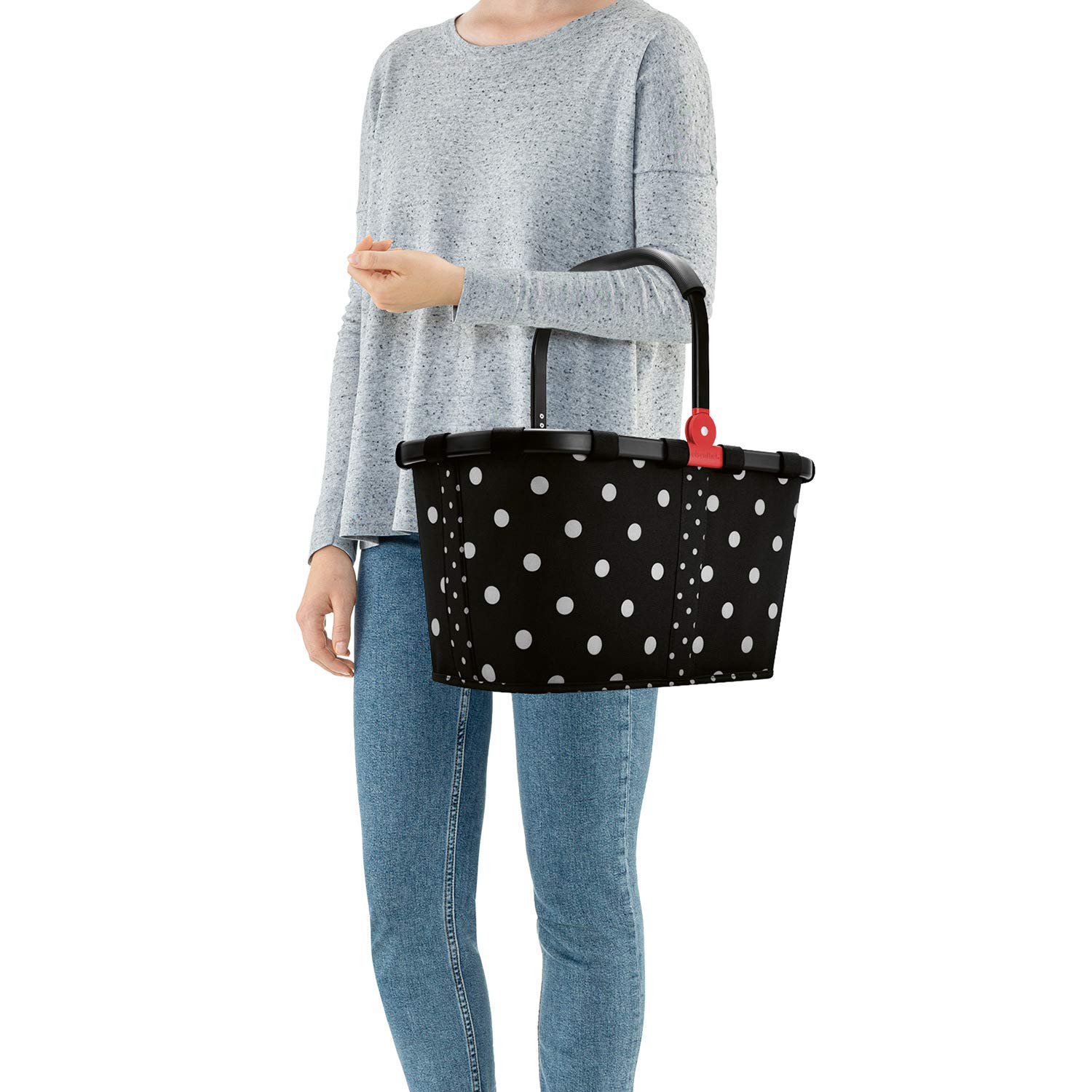 reisenthel-carrybag-frame-einkaufskorb-22-liter-schwarzer-rahmen-black-mixed-dot image 5