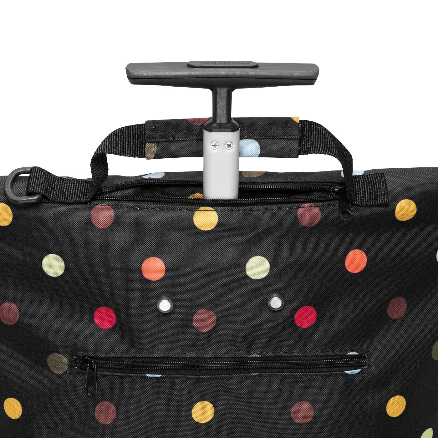 reisenthel-trolley-m-shopping-trolley-43-liter-in-dots-mit-silbernem-rahmen-roll image 3