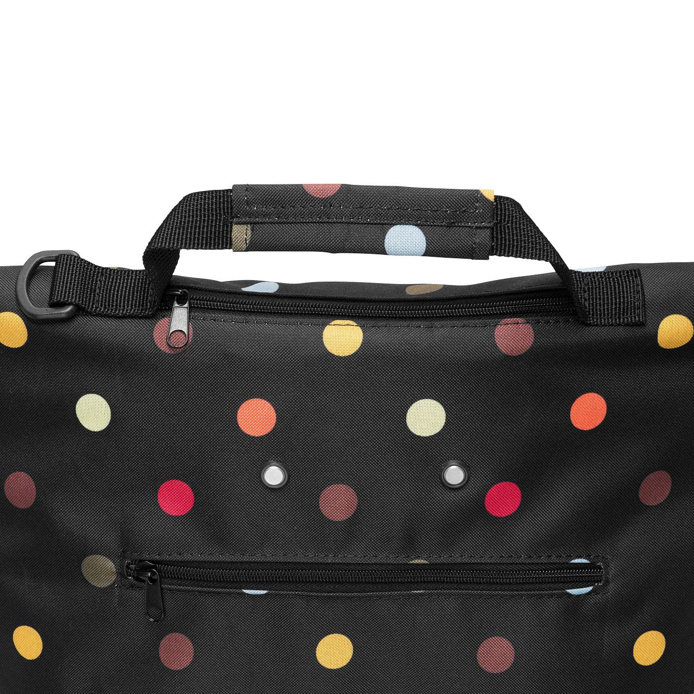 reisenthel-trolley-m-shopping-trolley-43-liter-in-dots-mit-silbernem-rahmen-roll image 2